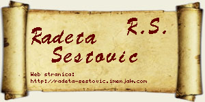 Radeta Šestović vizit kartica